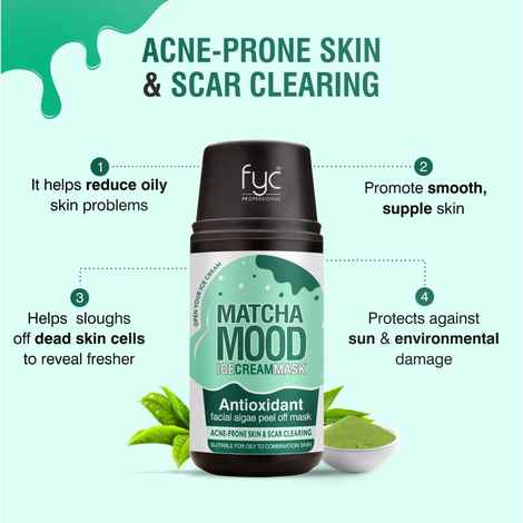 Buy FYC Professional Matcha Mood Ice Cream Mask Acne Prone Skin & Scar Clearing Facial Kit (75 gm + 85 ml) - 160 gm - Purplle