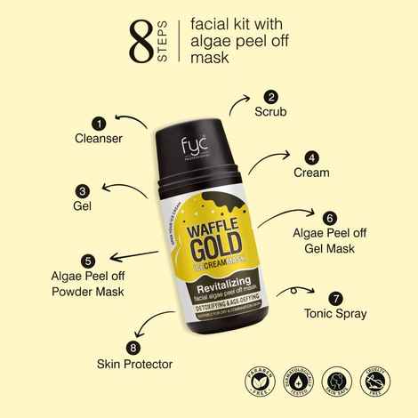 Buy FYC Professional Waffle Gold Ice Cream Mask for Detoxifying & Age-Defying Facial Kit (75 gm + 85 ml) - 160 gm - Purplle