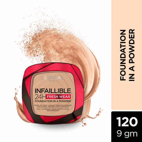 Buy L'Oreal Paris Infallible 24H Fresh Wear Foundation, 120 Vanilla, Powder, 9 gm - Purplle