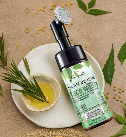 Buy Ronzille Tea Tree and Neem Detoxifying & Deep Cleansing with Built-In Face Brush Foaming ,150 ml - Purplle