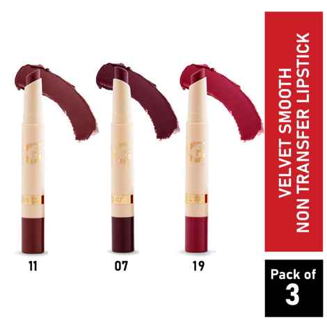 Buy Matt look Velvet Smooth Non-Transfer, Long Lasting & Water Proof Lipstick, Cafe Frappe, Vampire & Bomb Sell, PO3 (6 gm) - Purplle