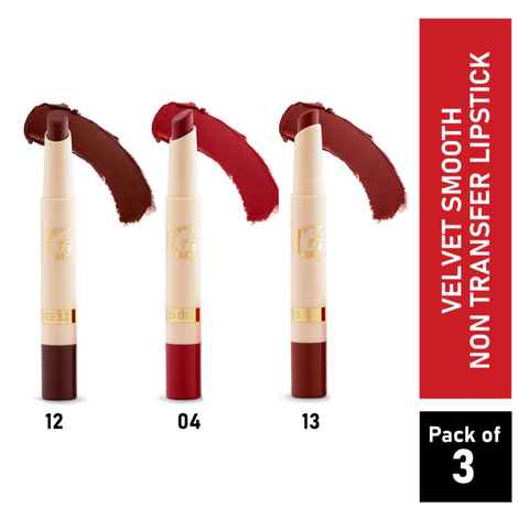 Buy Matt look Velvet Smooth Non-Transfer, Long Lasting & Water Proof Lipstick, Irish Coffee, Indian Red & Rust, PO3 (6 gm) - Purplle