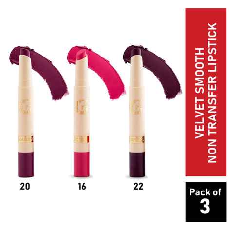 Buy Matt look Velvet Smooth Non-Transfer, Long Lasting & Water Proof Lipstick, Boyfriend Stealer, Purple Martini & Midnight Purple, PO3 (6 gm) - Purplle