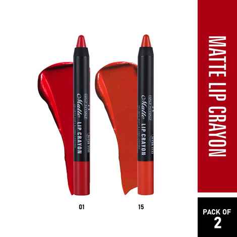 Buy Half N Half Matte Lip Crayon Velvet Soft & Long Lasting, 24h Super Stay, Hot Red & Gossip, PO2 (10.5 gm) - Purplle
