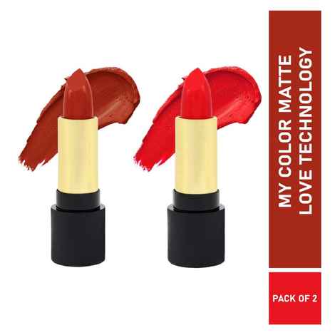 Buy Half N Half Velvet Matte Texture Lipstick My Colour, Lusty-Rust & Lady-Red, PO2 (7.6 gm) - Purplle
