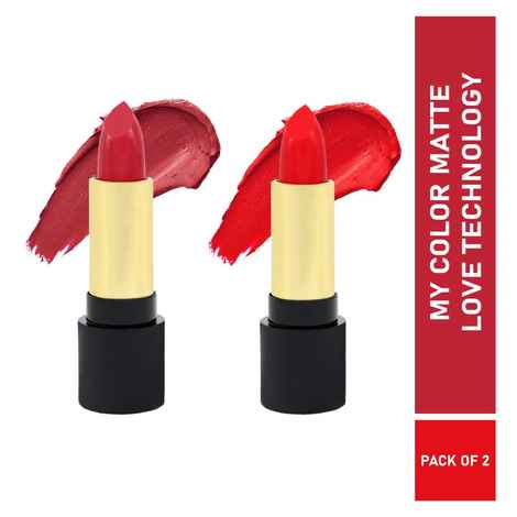 Buy Half N Half Velvet Matte Texture Lipstick My Colour, Lady-Bug & Lady-Red, PO2 (7.6 gm) - Purplle