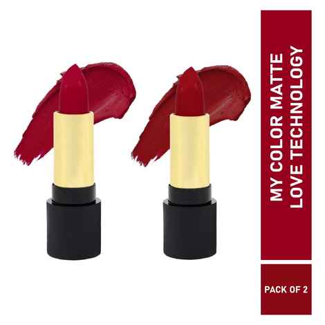 Buy Half N Half Velvet Matte Texture Lipstick My Colour, Ruby-Woo & Antique-Maroon, PO2 (7.6 gm) - Purplle