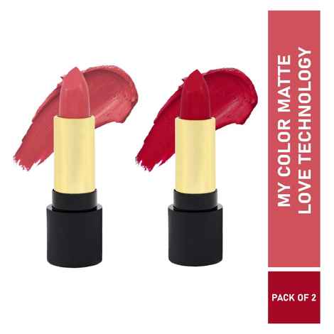 Buy Half N Half Velvet Matte Texture Lipstick My Colour, Peach-Twist & Deep-Maroon, PO2 (7.6 gm) - Purplle