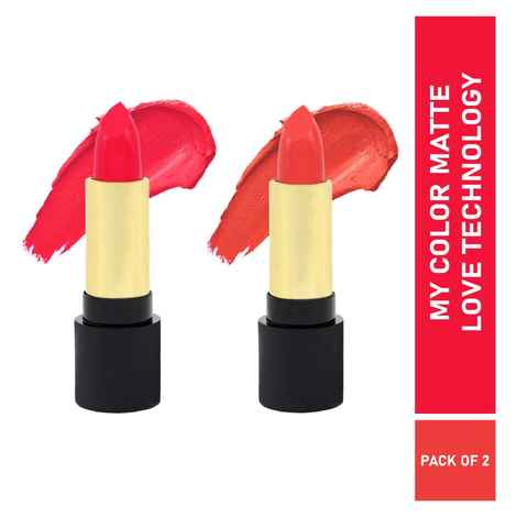 Half N Half Velvet Matte Texture Lipstick My Colour, Impassioned & Fan-Fare, PO2 (7.6 gm)