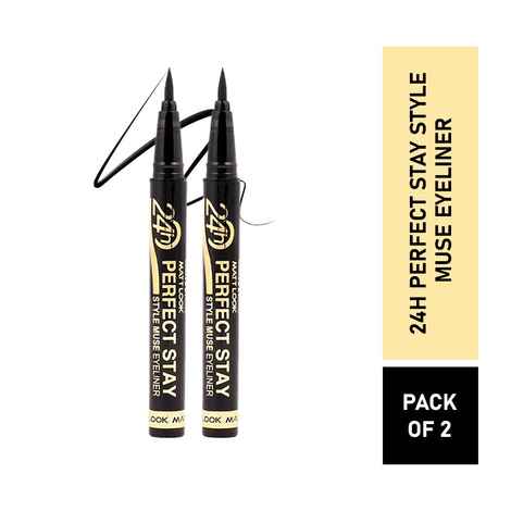 Buy Matt look Perfect Stay Style Muse Eyeliner 24 Hours Black, PO2 (2gm) - Purplle