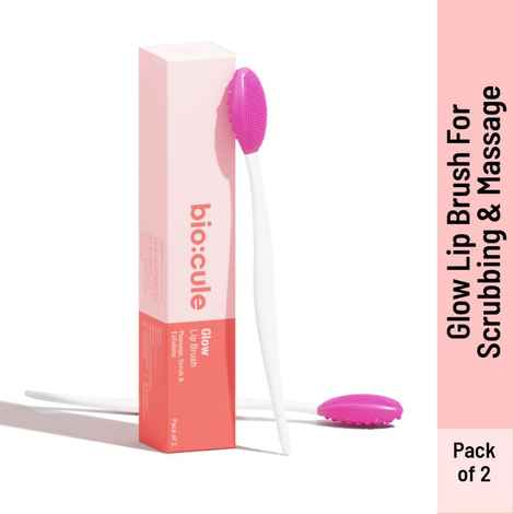 Buy Biocule Glow Lip Brush For Lip Scrubbing, Exfoliation & Massage | Double Sided Brush | Pack Of 2 - Purplle