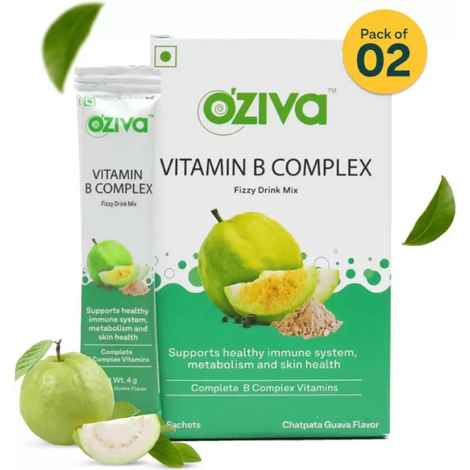 Buy OZiva Vitamin BComplex Fizzy Drink Mix for Holistic Health,Guava Flavour,Pack of 2 - Purplle