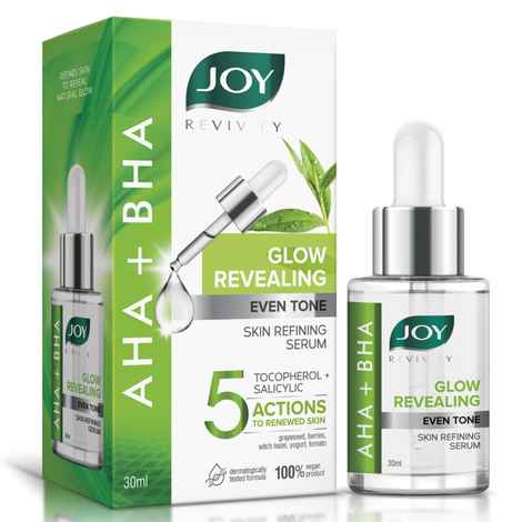 Buy Joy Revivify AHA+BHA Glow Revealing Even Tone Skin Refining Face Serum 30 ml - Purplle
