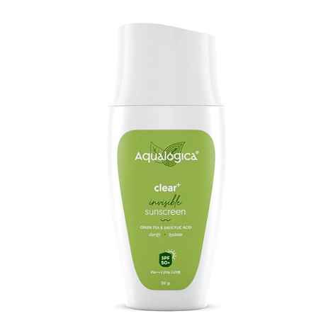 Buy Aqualogica Clear+ Invisible Sunscreen with Green Tea & Salicylic Acid 50g - Purplle