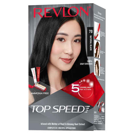 Buy Revlon Top Speed Hair Color Woman-Natural Black 70 - Purplle
