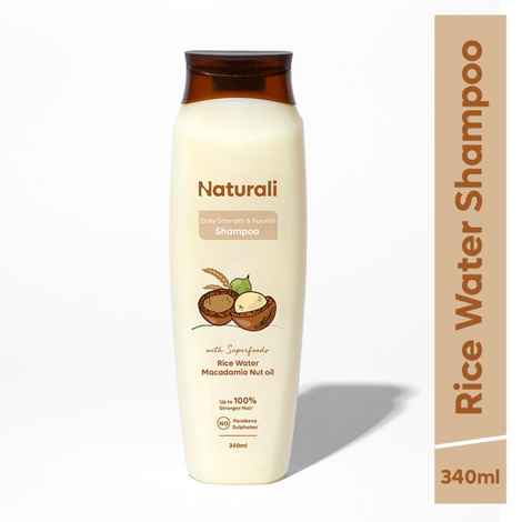 Buy Naturali Strength & Nourish Shampoo with Rice Water & Macadamia Nut oil | Makes Hair Stronger | Paraben and Sulphate Free Shampoo | Natural Shampoo 340 ml - Purplle