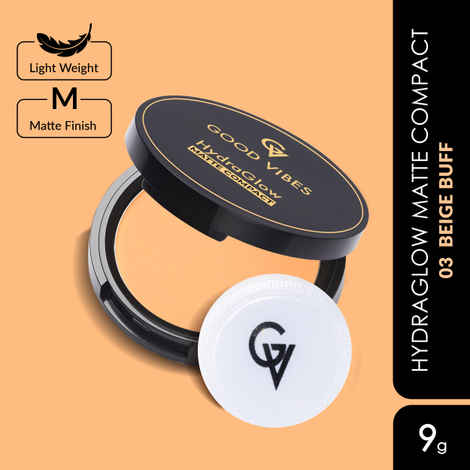 Buy Good Vibes HydraGlow Matte Compact- Beige Buff 03 (9 gm) - Purplle