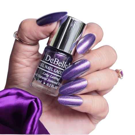 Buy DeBelle Gel Nail Lacquer Delightful Daphne (Duo Holo Purple Glitter)- (6 ml) - Purplle