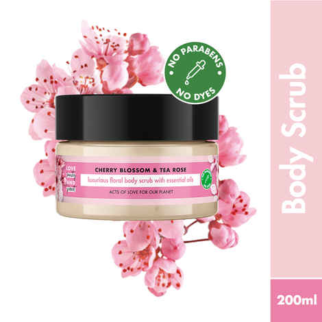 Buy Love Beauty Planet Exfoliating Cherry Blossom & Tea Rose Body Scrub 200 ml - Purplle
