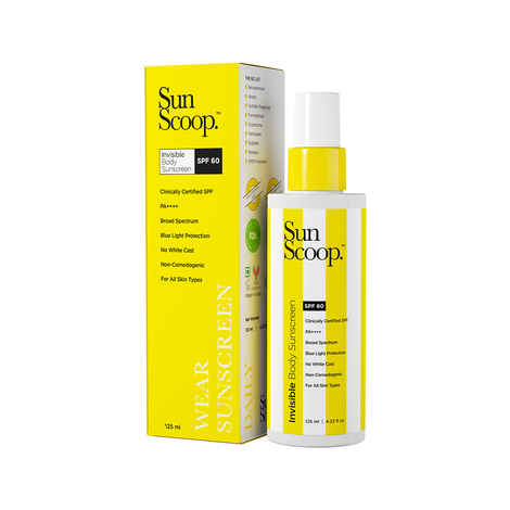Buy SunScoop Invisible Body Sunscreen | SPF 60 PA ++++ | Sweat Water Resistant | Transparent - SPF 60 PA+++ (125 ml) - Purplle