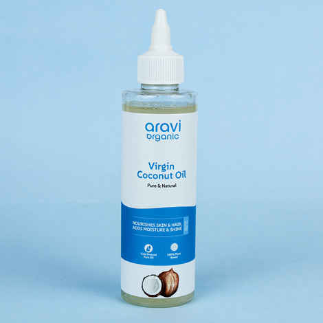 Aravi Organic 100% Pure Cold Pressed Virgin Coconut Oil | Deeply Nourishes & Repairs Hair & Skin | Restores Moisture & Softness | Suitable for All Hair & Skin Types – 200 ml