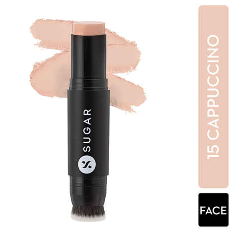 Buy SUGAR Cosmetics Ace Of Face Foundation Stick with In-Built Brush | Lasts 24hrs | Full Coverage Foundation for Women | 12 gm - 15 Cappuccino - Purplle