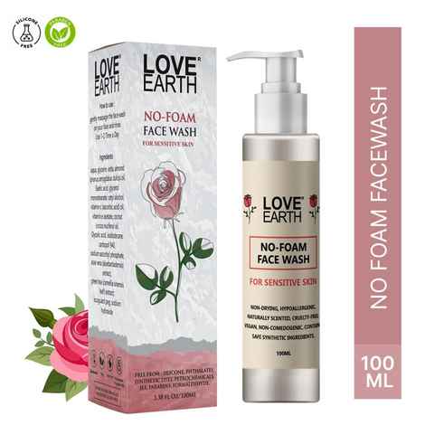 Buy Love Earth No FoamA Face Wash for Sensitive Skin | SoapA Free, Non-Irritating, Skin Hydrating | Gentle Skin Cleanser 100 ml - Purplle