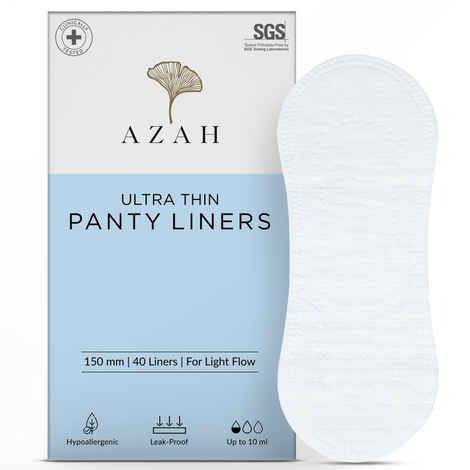Azah Ultra- Soft Organic Cotton Panty Liner( Pack of 40 liners )
