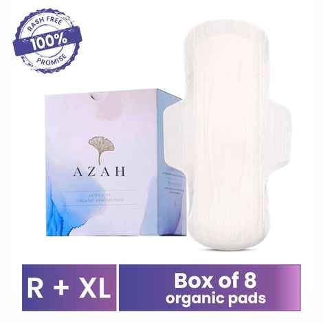 Buy Azah Rash-free Organic Sanitary Pads Box of 8 Pads : Mix Pads - Purplle