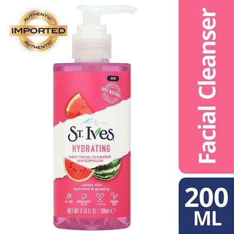 Buy St. Ives International Hydrating Daily Facial Cleanser Watermelon,100% natural extracts,Paraben free,oil free, 200 ml - Purplle