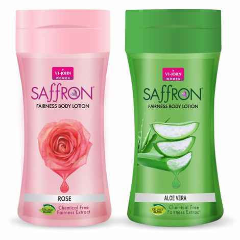 Buy VI-JOHN Women Rose And Aloe Vera Skin -Ageing Non greasy Chemical Free Fairness Extract Saffron Fairness Body Lotion Enriched with Vitamin E, moisturizes skin upto 48 hour (pack of 2,250 ml Each) - Purplle