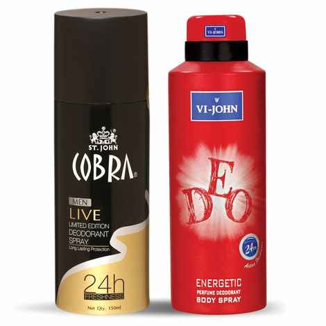 Buy VI-JOHN Irresistible Scent Fresh & Soothing Good Fragrance Live 150ml & Energetic 175ml (pack of 2) - Purplle