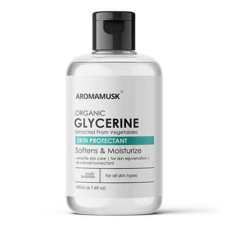 Buy AromaMusk Organic And Pure Vegetable Glycerine For Face, 200 ml | Softens & Moisturize a€“ Chemical Free, Hypoallerganic, All Natural - Purplle