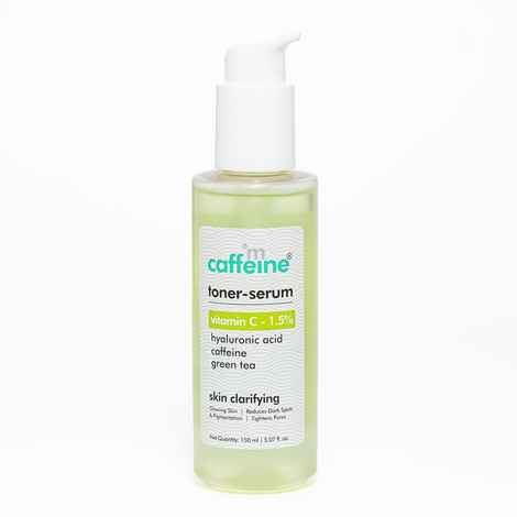 mCaffeine 1.5% Vitamin C Toner-Serum with Green Tea for Glowing Skin | Reduces Dark Spots & Pigmentation, Tightens Pores | All Skin types - 150 ml