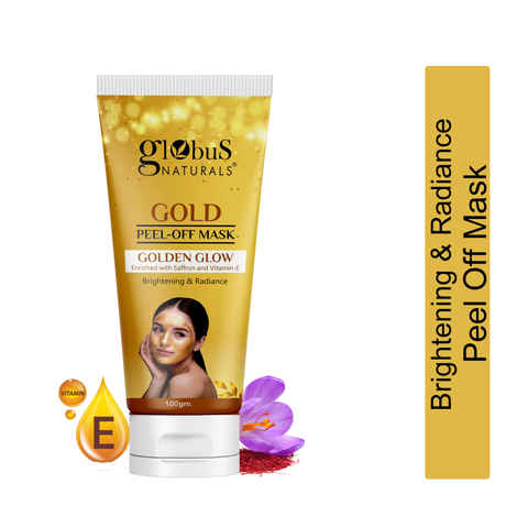 Buy Globus Naturals Gold PEEL- OFF MASK GOLDEN GLOW Enriched with Saffron and Vitamin-E Brightening & Radiance 100gm - Purplle
