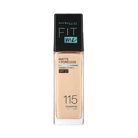 Buy Maybelline New York Fit Me Matte+Poreless Liquid Foundation (With Pump & SPF 22), 115 Ivory, 30ml - Purplle