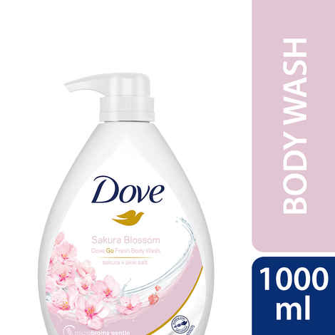 Dove Refreshing Sakura Blossom Body Wash with Himalaya Pink Salt for Replenished Skin, 1 L