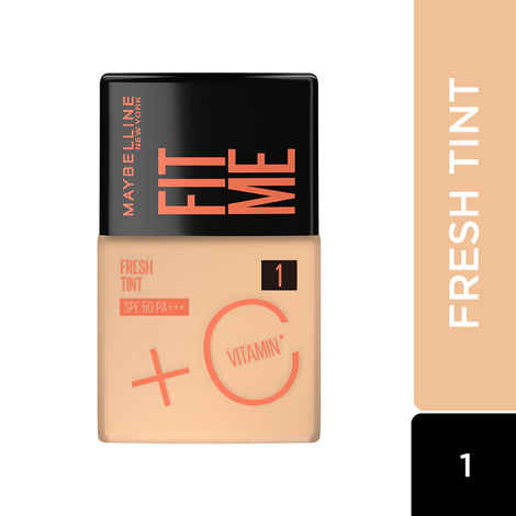 Maybelline New York Fit Me Fresh Tint With SPF 50 & Vitamin C, Shade 01 | Natural Coverage Skin Tint For Daily Use 30 ml