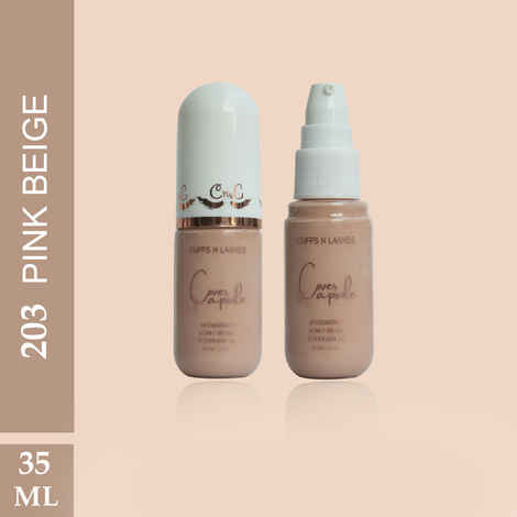 Buy Cuffs N Lashes Cover Capsule Hydrating Foundation, Pink Beige 203 - 35 ml - Purplle