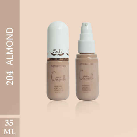Buy Cuffs N Lashes Cover Capsule Hydrating Foundation, Almond 204 - 35 ml - Purplle