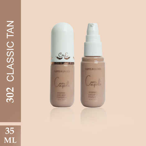 Cuffs N Lashes Cover Capsule Hydrating Foundation, Classic Tan 302 - 35 ml