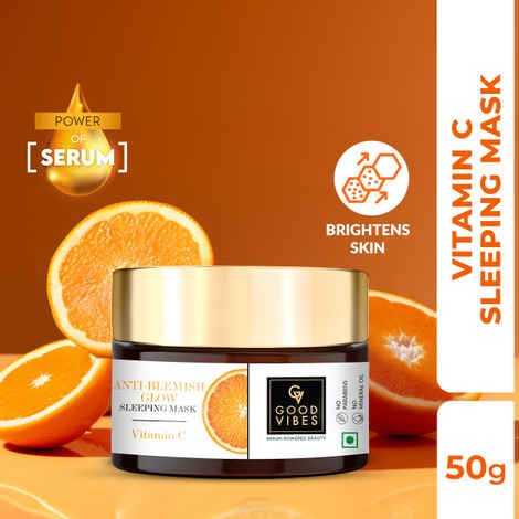 Buy Good Vibes Anti Blemish Glow Sleeping Mask Vitamin C with Power Of Serum (50 gm) - Purplle