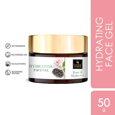 Buy Good Vibes Rose & Mulberry Hydrating Face Gel |Anti-Ageing, Skin Glowing, Lightening | No Parabens, No Sulphates, No Mineral Oil (50 g) - Purplle