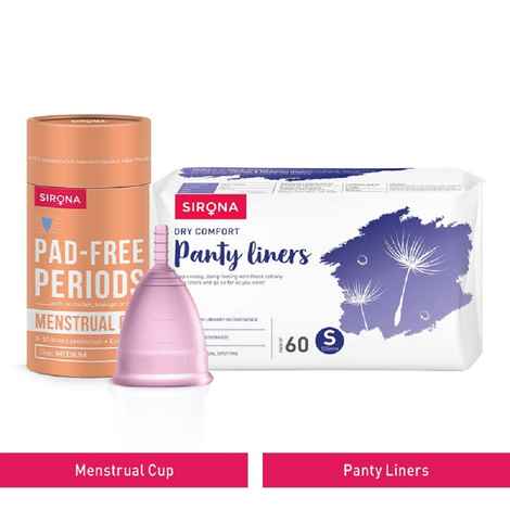 Buy Sirona FDA Approved Reusable Menstrual Cup (Medium) with Ultra-Thin Premium Panty Liners (S) 2 Pcs - Purplle