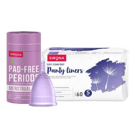 Buy Sirona FDA Approved Reusable Menstrual Cup (Large) with Ultra-Thin Premium Panty Liners (S) 2 Pcs - Purplle