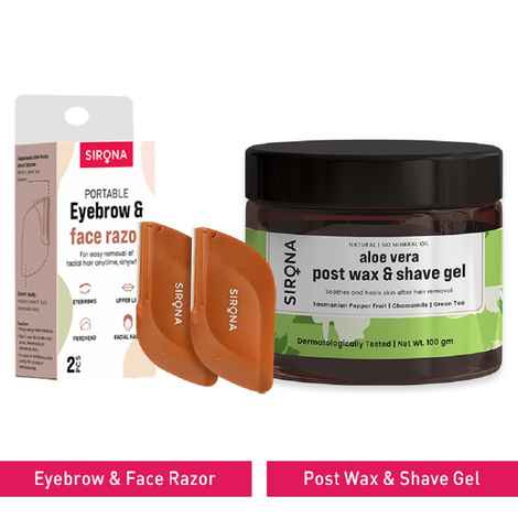 Buy Sirona Reusable Face Razors with Post Wax and Shave Aloe Vera Gel Combo of 2 - Purplle