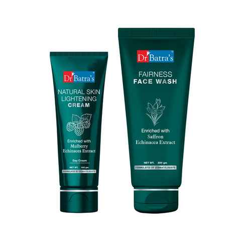 Buy Dr Batra`s Natural Skin Lightening Cream - 100 gm. And Fairness Face Wash 200 gm (Pack of 2 Men and Women) - Purplle