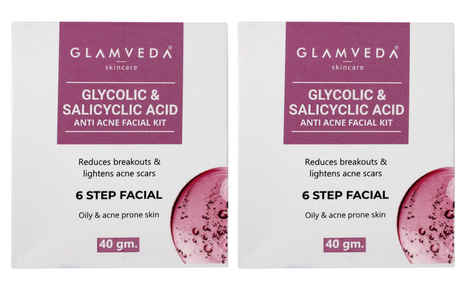 Buy Glamveda Glycolic Acid & Salicylic Facial Kit (Pack Of 2) (80 g) - Purplle