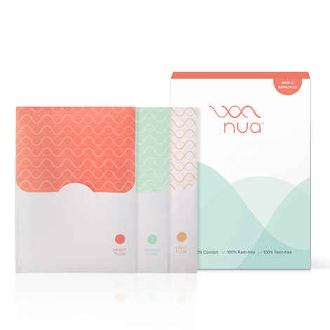 Buy Nua Ultra Thin Sanitary Pads For Women | Super Absorbent | Cottony Soft | Pack of 3 Pads - 1 Heavy , 1 Medium Flow Pads And 1 Light Flow Pads - Purplle