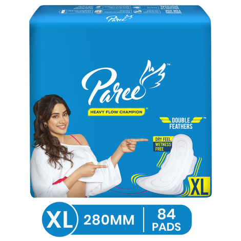 Buy Paree Dry Feel XL Sanitary Pads for Women with leakage Protection and Quick Absorbption - 84 Pads (280mm) - Purplle